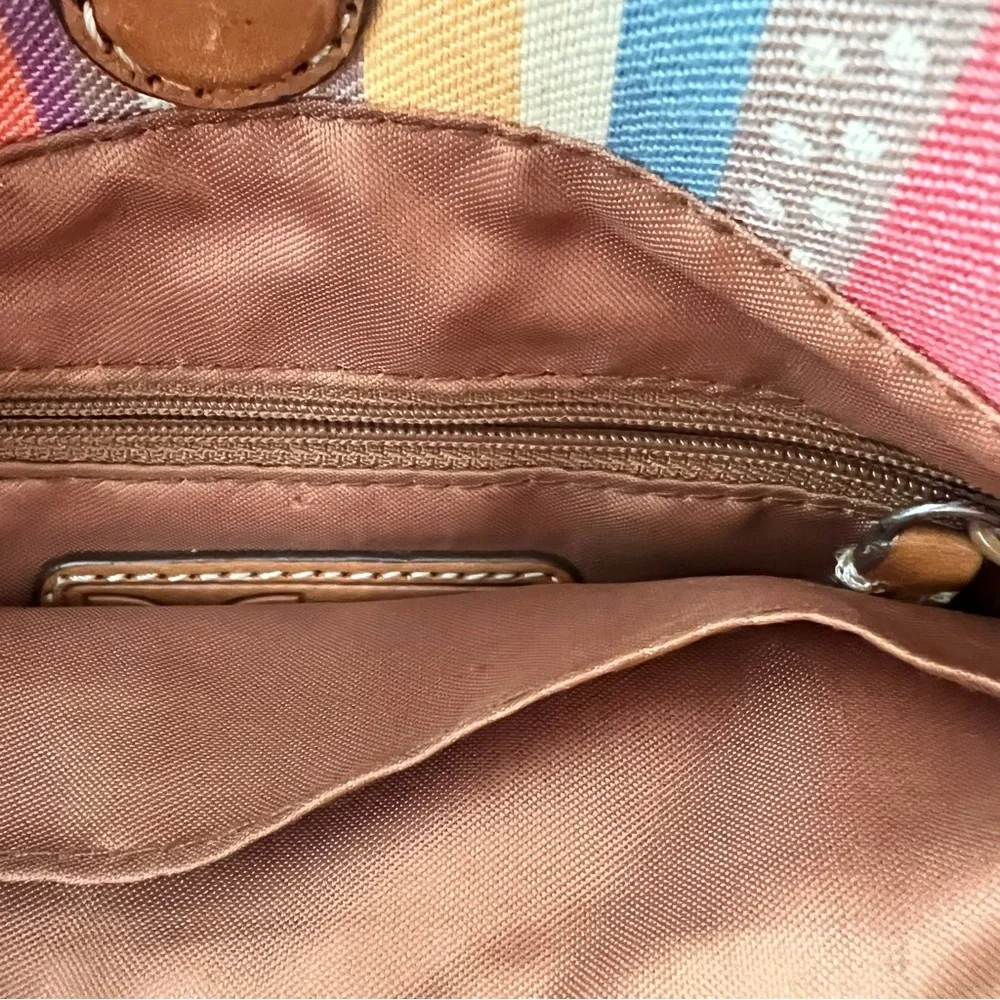 Fossil Multicolor Floral & Striped Crossbody Messenger Bag